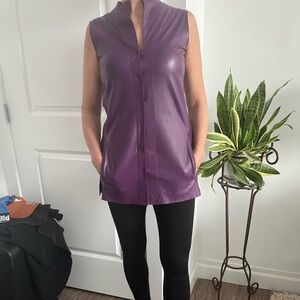 Lambskin leather vest